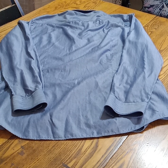 HUGO BOSS MENS 42 / 17 Shirt Top PREOWNED Used Long Sleeve GRAY Work - Picture 2 of 8